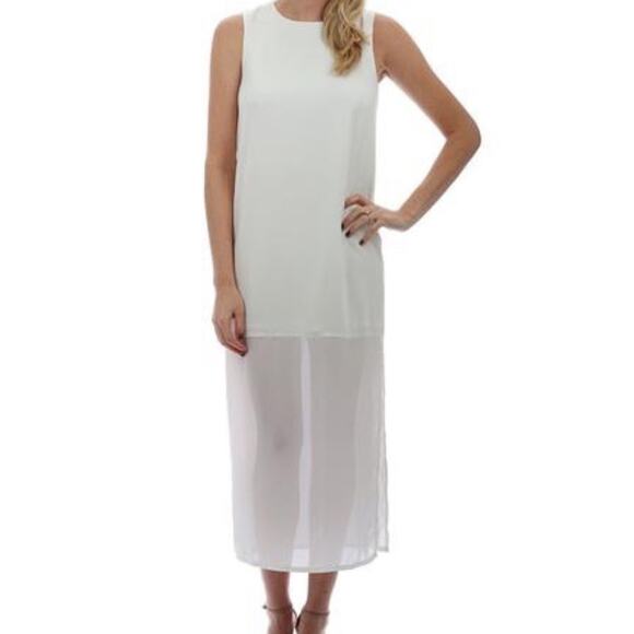 5/$30 Anthropologie Addison Sheer Hem Side Slit Dress - Picture 1 of 7